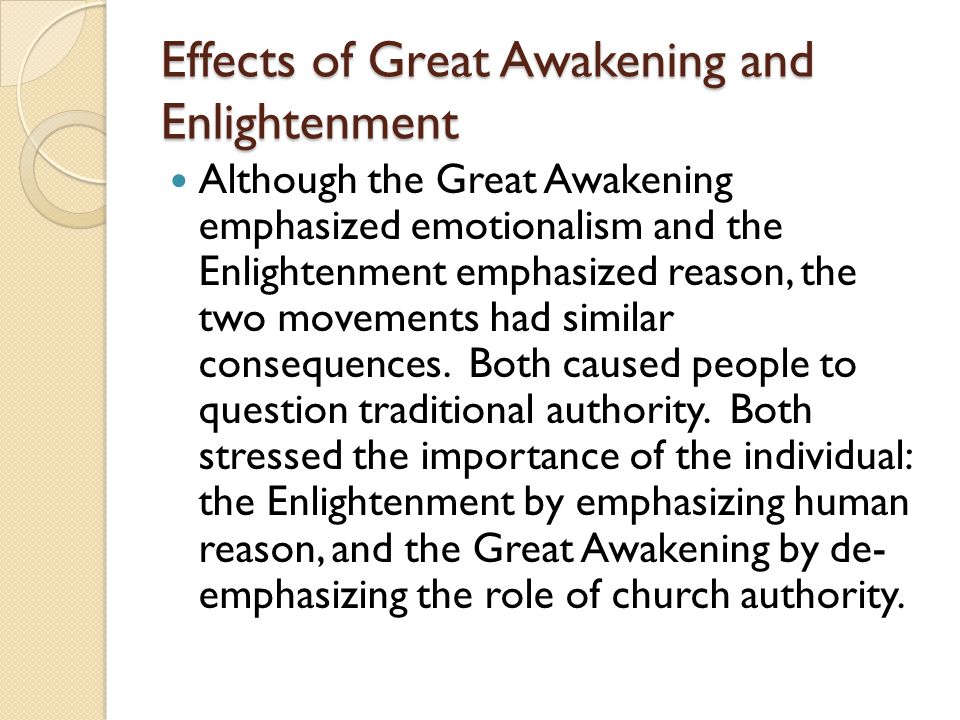 The effects of the enlightenment in america